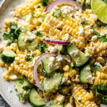 Mexican Street Corn Salad with Cucumber