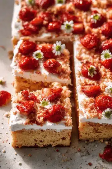 Strawberry Shortcake Sheet Cake.