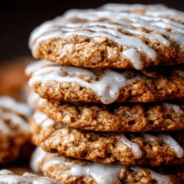 Iced Gingerbread Oatmeal Cookies