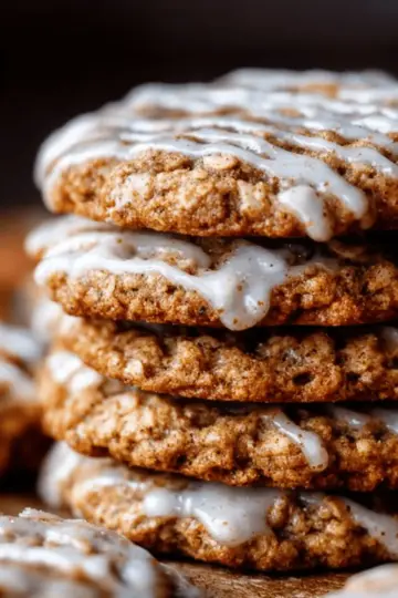 Iced Gingerbread Oatmeal Cookies