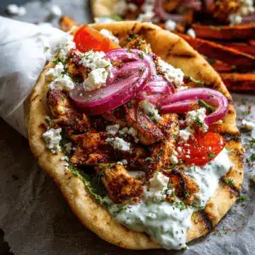 Sheet Pan Chicken Gyros with Feta Tzatziki