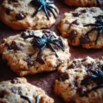 Halloween Chocolate Chip Cookies with Spiders