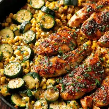 Garlic Butter Chicken with Zucchini and Corn - One-Pan, 30-Minute Meal