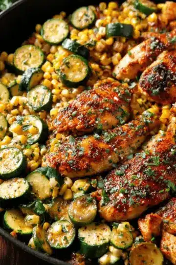 Garlic Butter Chicken with Zucchini and Corn - One-Pan, 30-Minute Meal