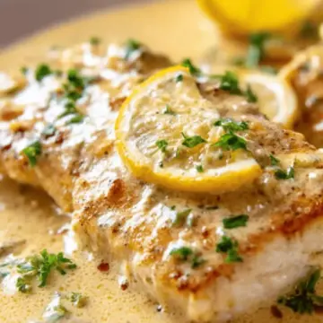 Baked Fish with Lemon Cream Sauce
