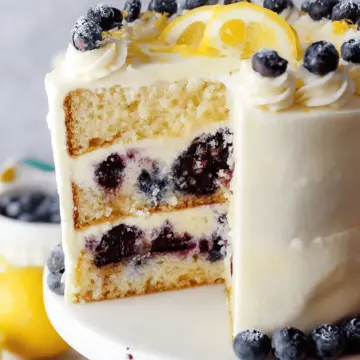 Lemon Blueberry Cake with Lemon Cream Cheese Buttercream