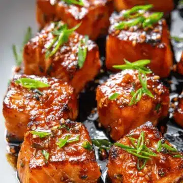 Glazed Air Fryer Salmon Bites