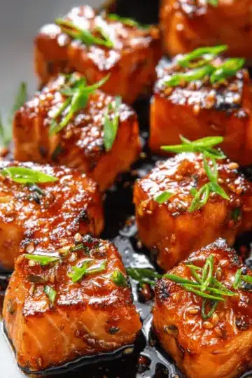 Glazed Air Fryer Salmon Bites