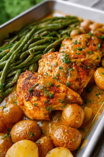 Honey Mustard Chicken, Beans and Potatoes