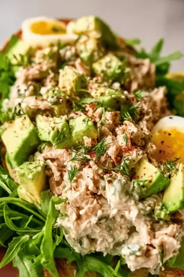 No-Mayo, High-Protein Tuna Salad with Greek Yogurt & Avocado