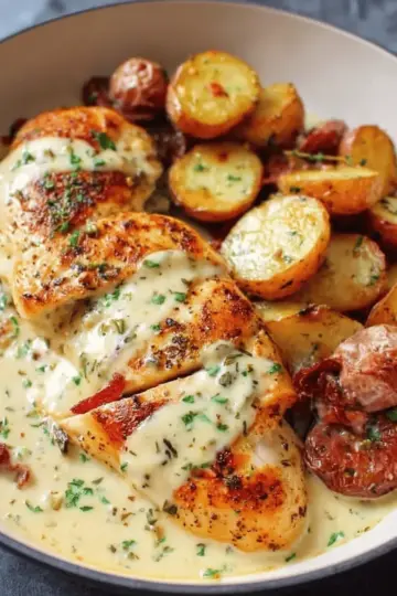 Chicken and Potatoes with Dijon Cream Sauce