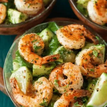 Garlic Lime Roasted Shrimp Salad