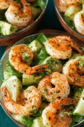 Garlic Lime Roasted Shrimp Salad