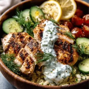 Mediterranean Lemon Dill Chicken Bowls