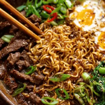 Quick Asian Caramelised Beef Ramen Noodles