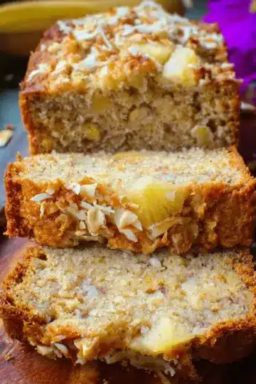 Hawaiian Banana Bread with Pineapple, Coconut & Macadamia Nuts