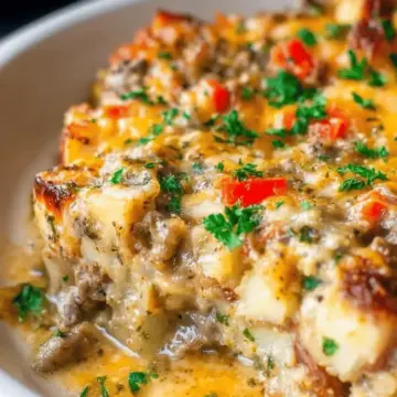 Crock Pot Cheesesteak Potato Casserole