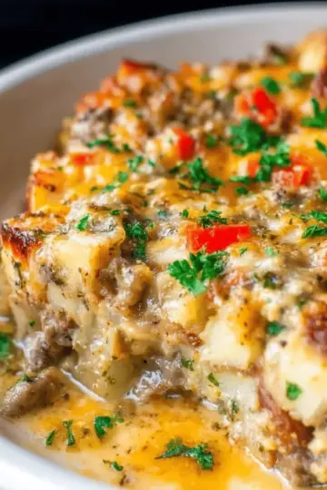 Crock Pot Cheesesteak Potato Casserole