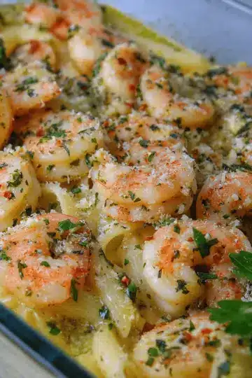 Shrimp Scampi Pasta Bake