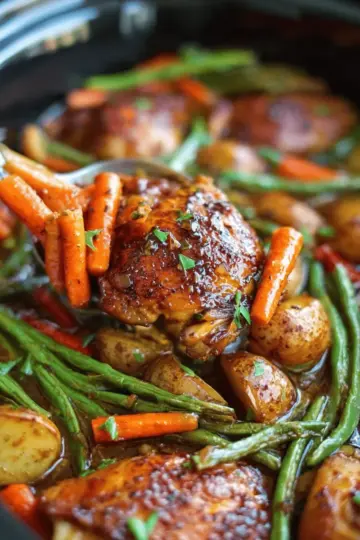 Slow Cooker Honey Garlic Chicken and Veggies