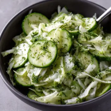 Green Cabbage Cucumber Salad with Herbs