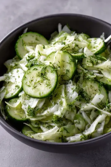 Green Cabbage Cucumber Salad with Herbs