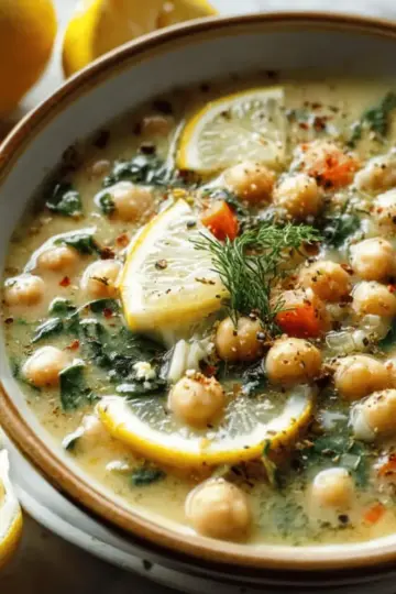 Lemony Greek Chickpea Soup