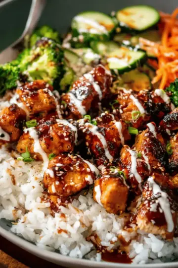 Sticky Chicken Rice Bowls