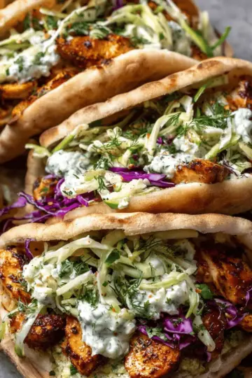 Sheet Pan Chicken Pitas with Herby Ranch Slaw