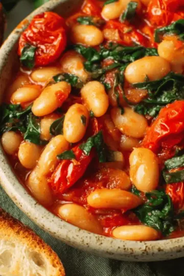 Burst Tomato Basil Butter Beans