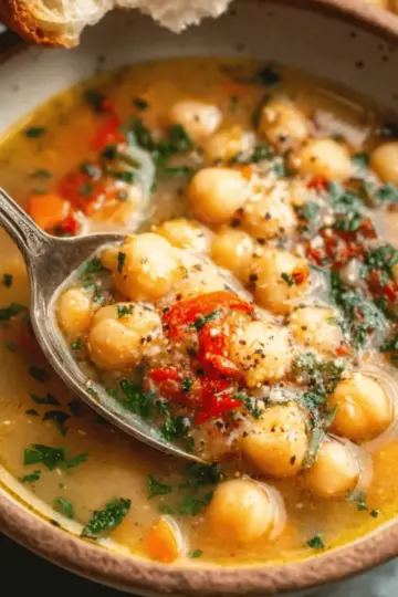 Vegan Garlic Chickpea Soup
