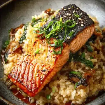 Japanese Style Risotto with Seared Salmon