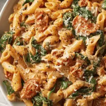 Creamy Tomato and Spinach Pasta