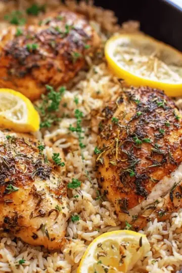 One Pot Lemon Herb Chicken and Rice