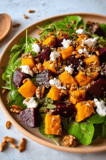 Roasted Pumpkin and Beetroot Salad
