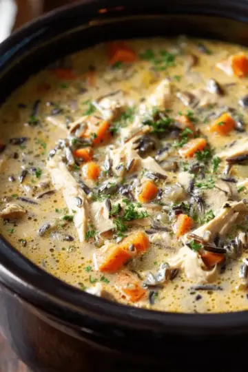 Slow Cooker Chicken and Wild Rice Soup