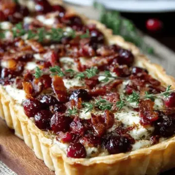 Cranberry Brie Tart with Pancetta & Thyme