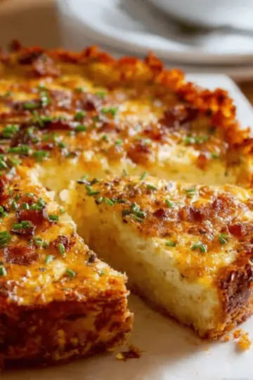 Hash Brown Crust Bacon and Cheddar Quiche