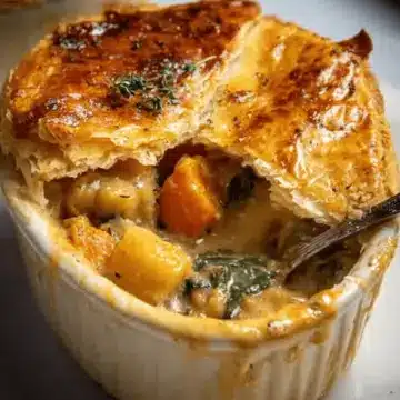 Roasted Root Vegetable Pot Pie with Puff Pastry