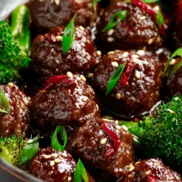 Sticky Mongolian Meatballs and Broccoli (Easy!!)