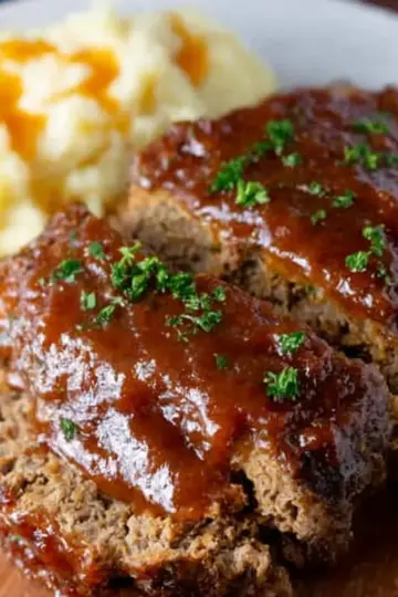 Classic Meatloaf with Brown Gravy – just like Mom’s!