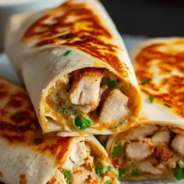 Cheesy Garlic Chicken Wraps Recipe