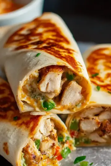 Cheesy Garlic Chicken Wraps Recipe