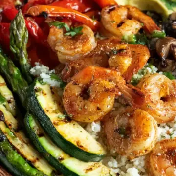 Quick Grilled Shrimp Bowl with Grilled Veggies