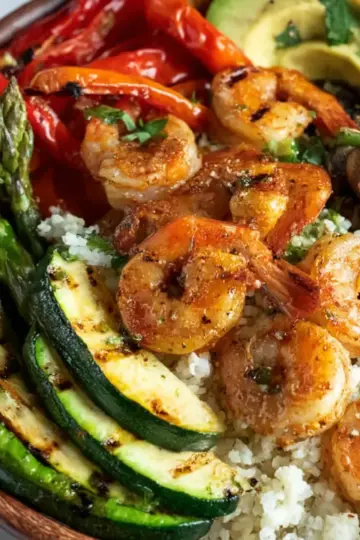 Quick Grilled Shrimp Bowl with Grilled Veggies