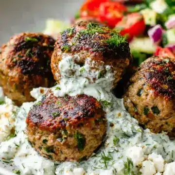 VHealthy Greek Turkey Meatballs With Tzatziki