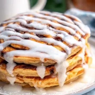 Cinnamon Roll Pancakes (So Fluffy!)