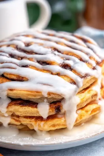 Cinnamon Roll Pancakes (So Fluffy!)