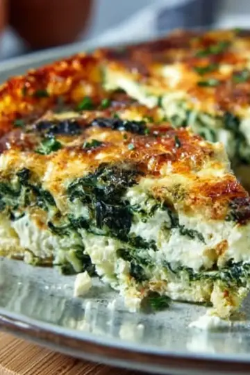 Crustless Cottage Cheese Quiche with Spinach