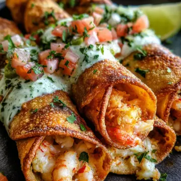 Crispy Crab And Shrimp Queso Taquitos